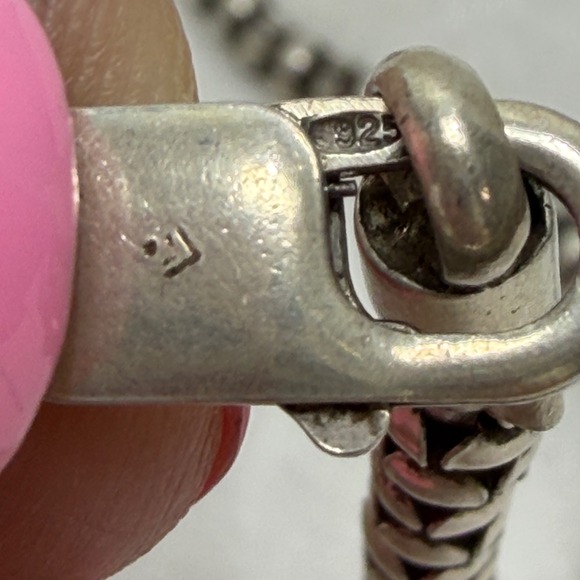 Silpada Sterling Silver 925 Wheat Link Chain Necklace Natural Stone Southwestern - Picture 9 of 12